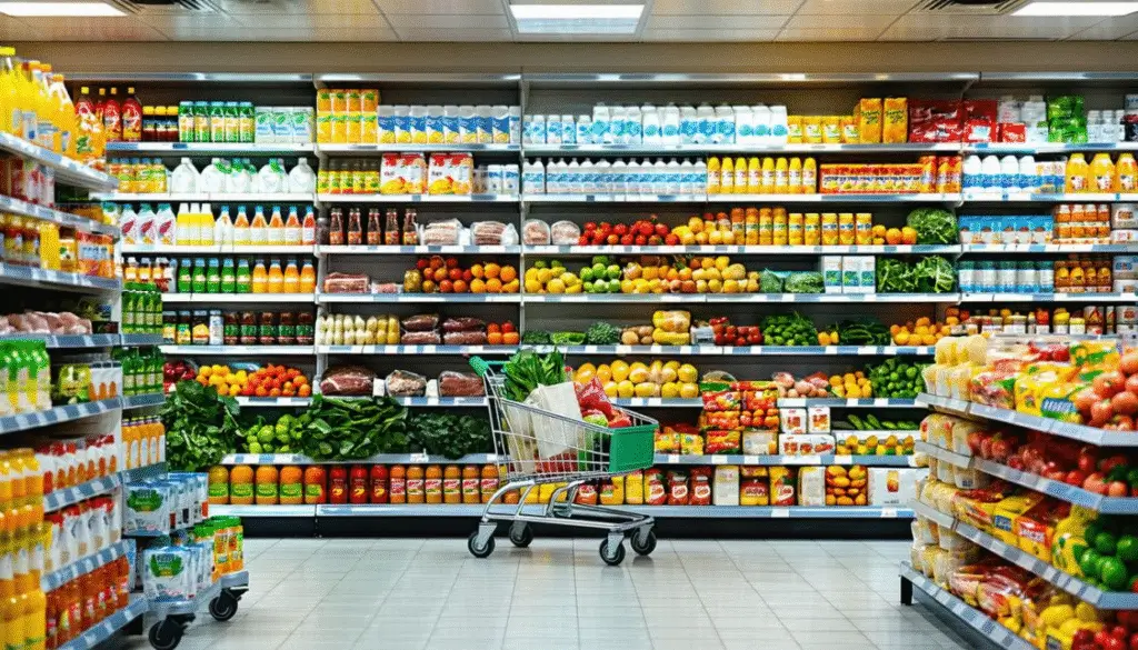 image représente un supermarché.