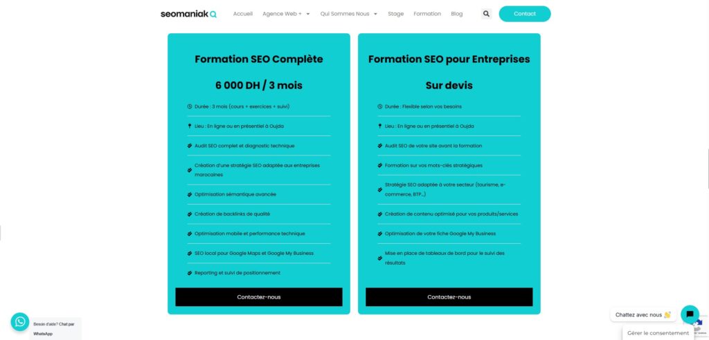 Programmes de Formation SEO au Maroc