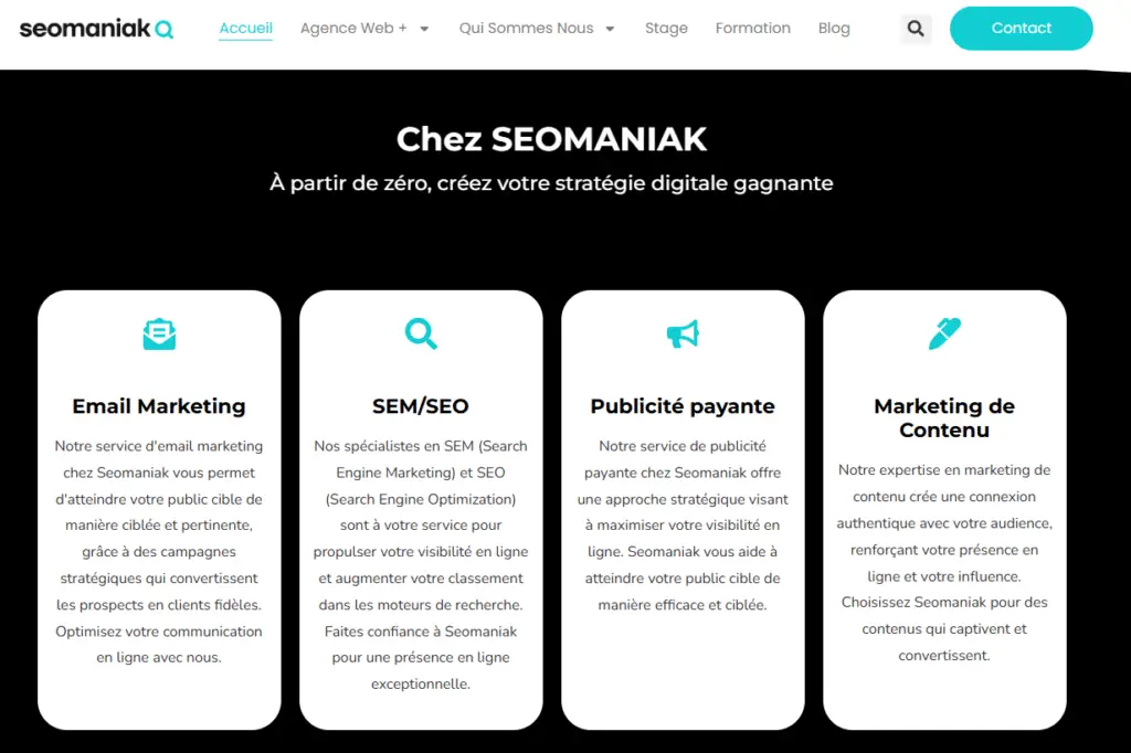 Services digitaux proposés par Seomaniak