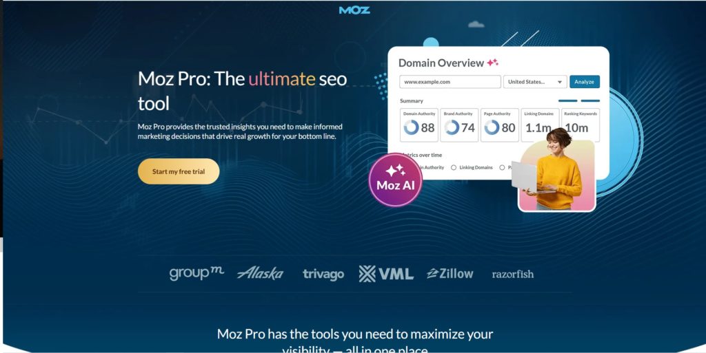 interface du site Moz