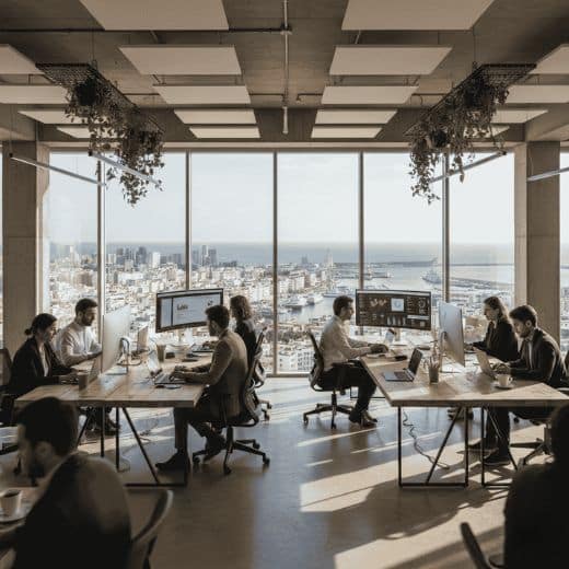 Agence web à Tanger équipe marketing digital travaillant sur stratégie digitale