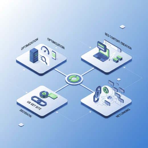 Services SEO à Fès incluant optimisation technique, contenu SEO et netlinking de qualité.