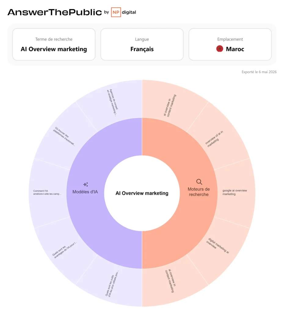 capture de Answer the Public sur la requête "AI Overview"