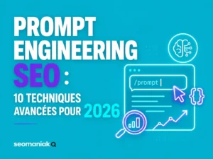 Cover de l’article Prompt engineering SEO présentant 10 techniques avancées pour optimiser le SEO en 2026