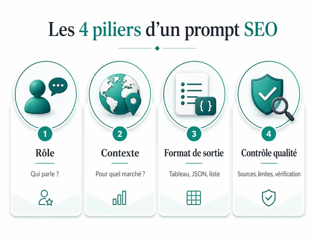 Prompt engineering SEO : les 4 piliers d’un prompt efficace